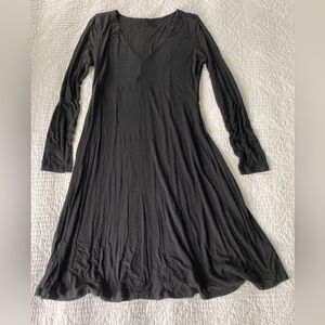 Black Long Sleeve Midi Dress, Women’s Medium
